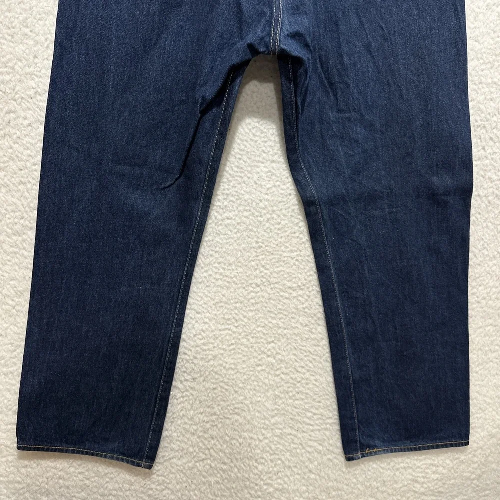 Levis 501 Mens Button Fly‎ Straight Leg Blue Dark Wash Denim Jeans Size 40